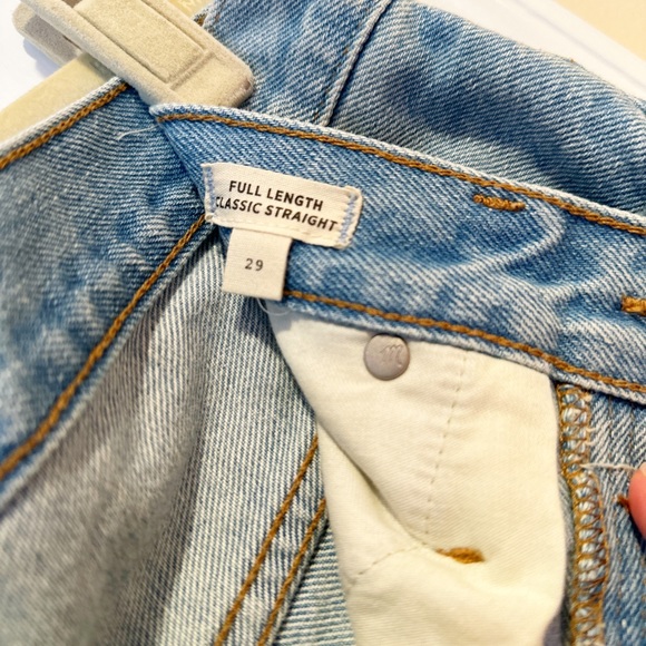 Madewell Classic Straight Full-Length Jeans in Hartsville Wash Sz 29 - Picture 5 of 5